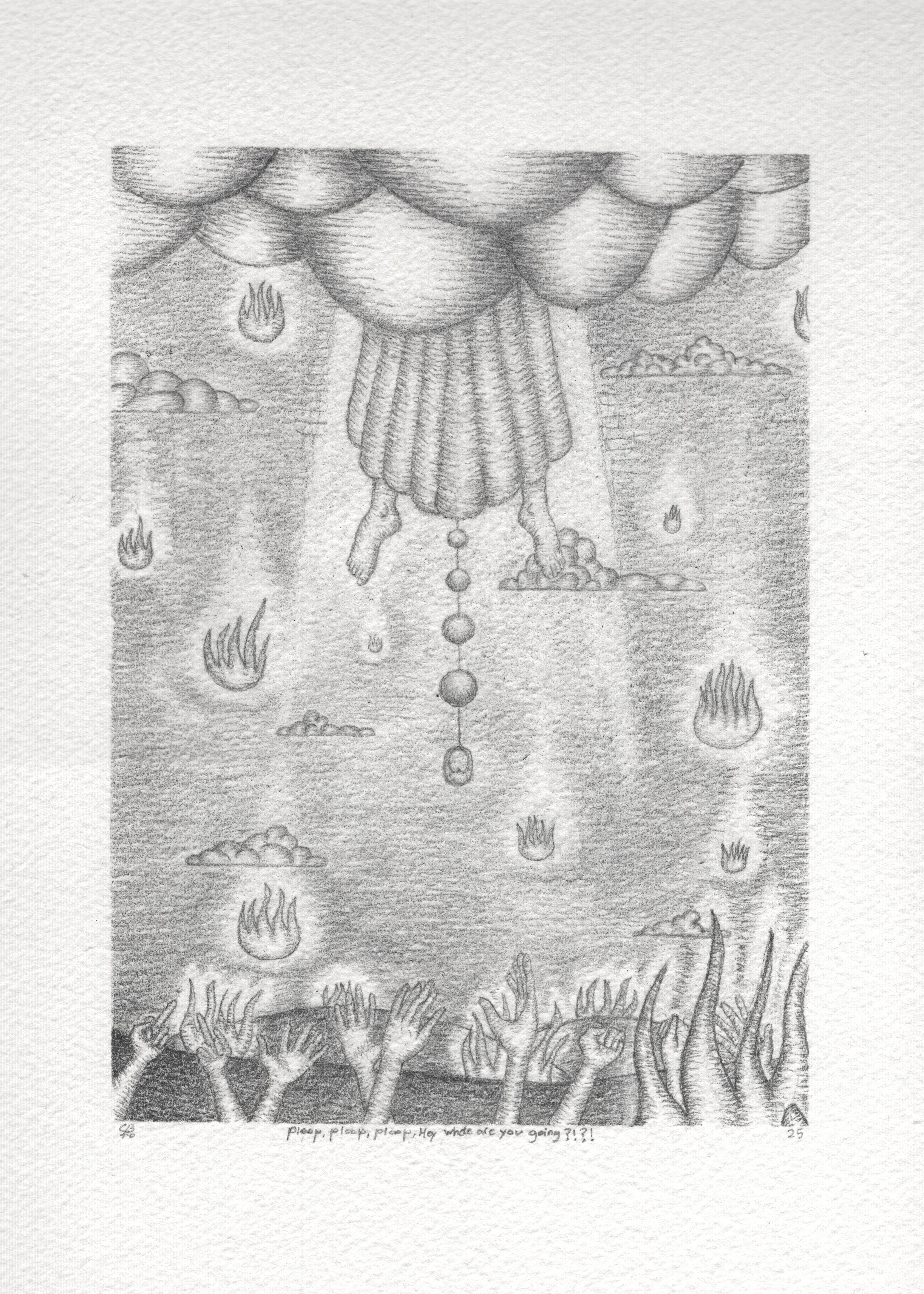 Ploop, Ploop, Ploop Hey Where Are You Going, 2025, 7.5in x 5.5in